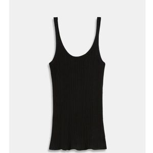 Theory Black Glossed Drop Needle Tank NWOT